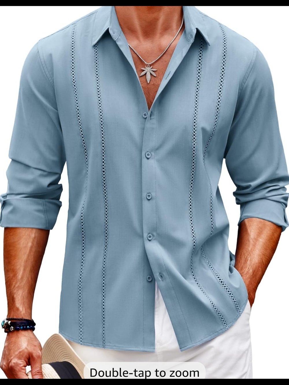 Mens Cuban Guayabera Shirt Casual Button Down Shirts Long Sleeve Summer